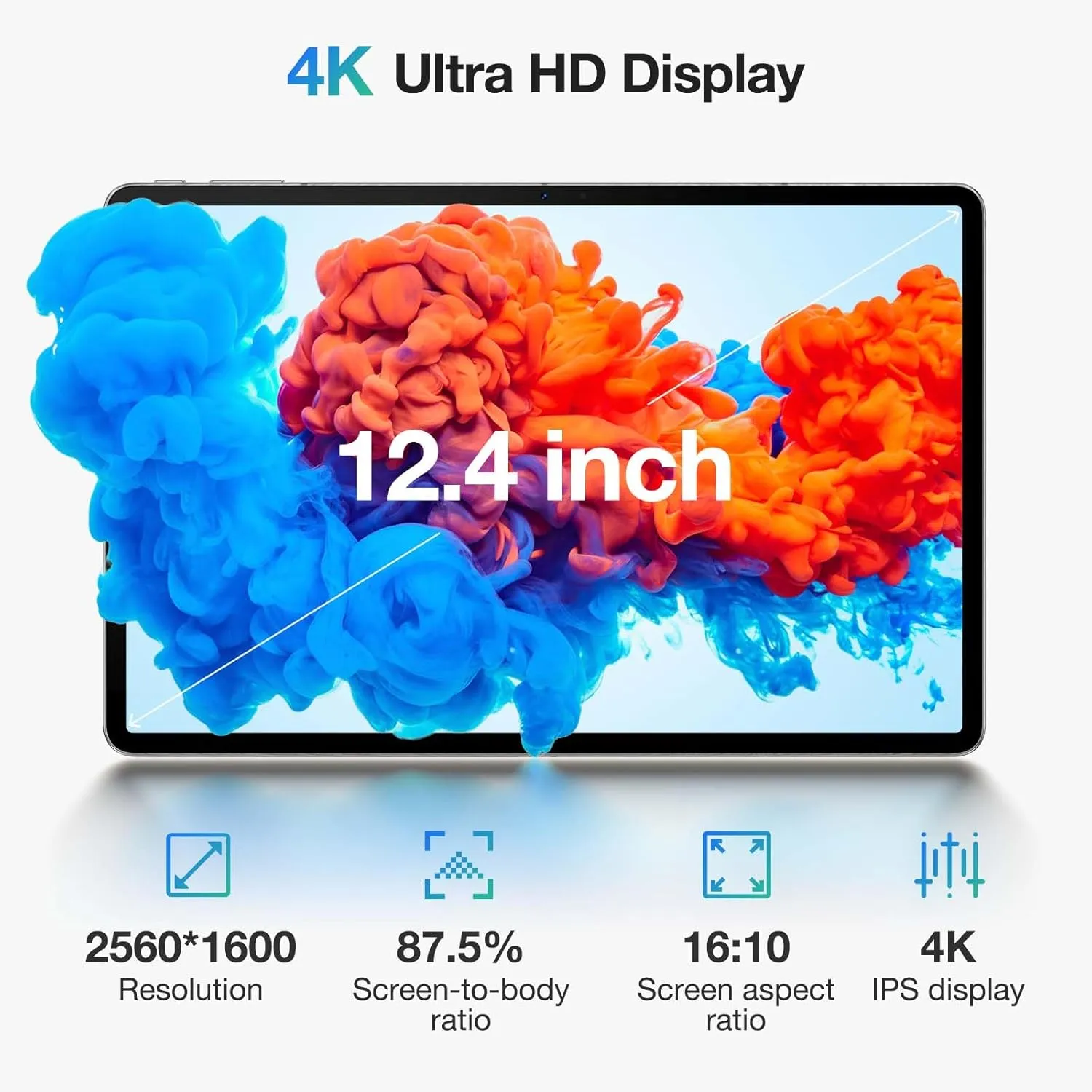 DOOGEE 12.4 Inch Tablet with Keyboard,4K Display T30 Max Tablets, 10800mAh 33W Fast,20GB RAM 512GB ROM,Helio G99 Octa-core,Android 14,TUV Certified,4G-LTE Android Tablet with Case & Protective Film