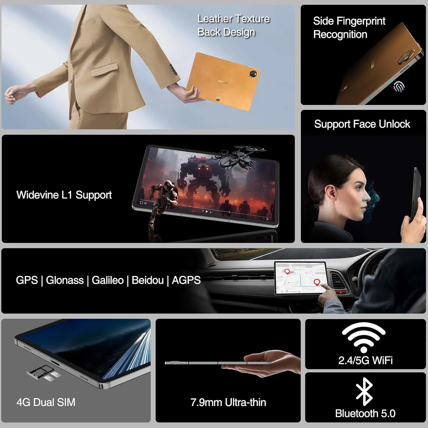DOOGEE 12.4 Inch Tablet with Keyboard,4K Display T30 Max Tablets, 10800mAh 33W Fast,20GB RAM 512GB ROM,Helio G99 Octa-core,Android 14,TUV Certified,4G-LTE Android Tablet with Case & Protective Film