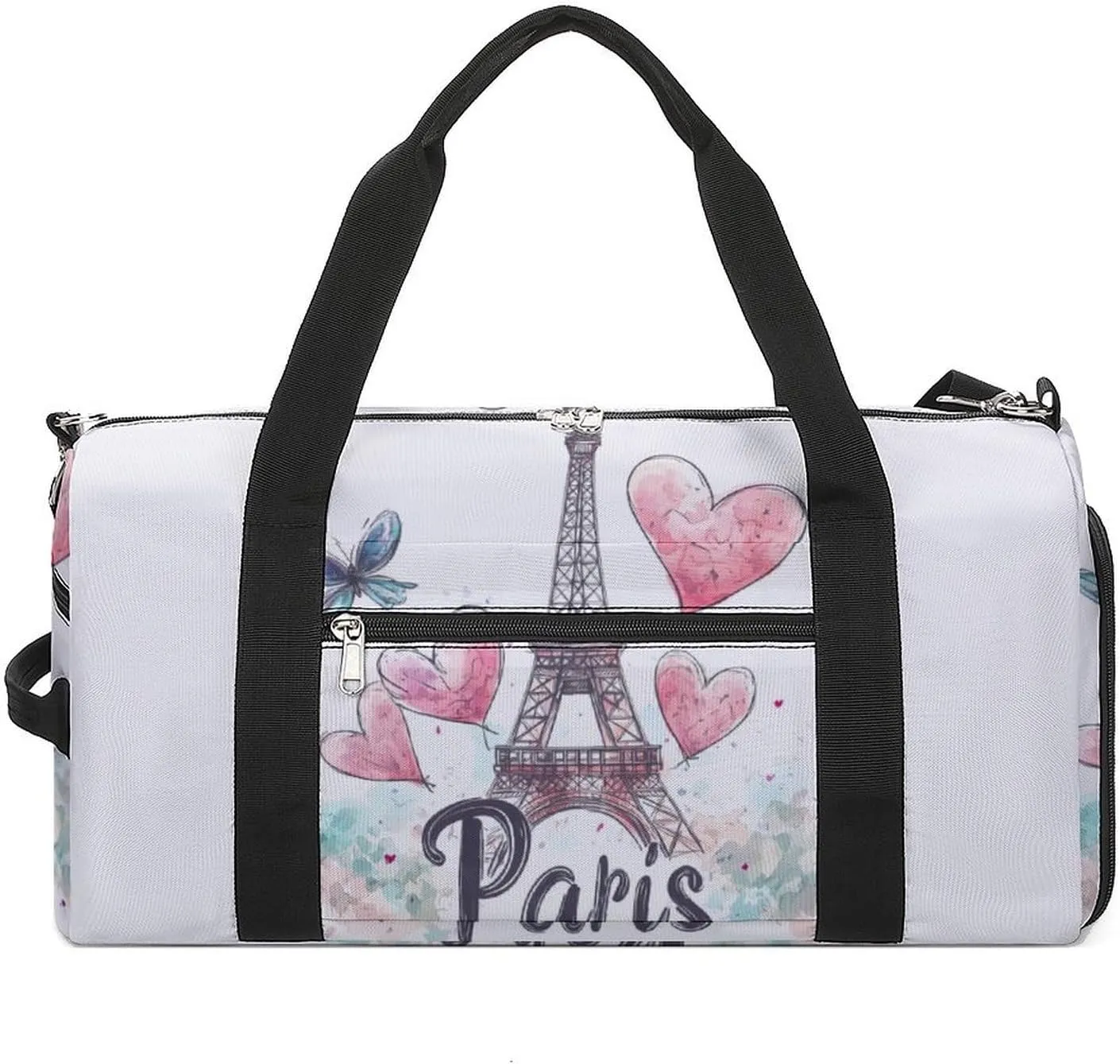 Eiffel Tower Paris France Unisex Gym Bag Waterproof Sports Duffels Travel Gear With Laundry Shoe Compartment