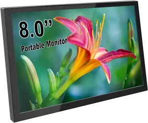 ELECROW 8 Inch Not-Touch Portable Monitor, 1280x800 Mini LCD Display USB Powered Screen Compatible with Raspberry Pi, Laptop, PC, Jetson Nano, Game Consoles