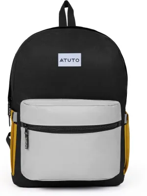 Everyday Backpack, Basic Backpack for Women and Men, Casual Backpack with 20L, Classic Backpack with Durable Fabric (Tricolor Black)