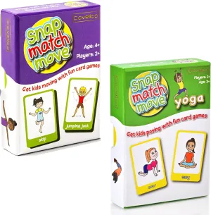 Exercise Card Games for Kids & Yoga Cards for Kids - Play Memory Game, Snap, Go Fish - Fun Kids Exercise Equipment and Kids Workout Equipment, Indoor & Outdoor Toys