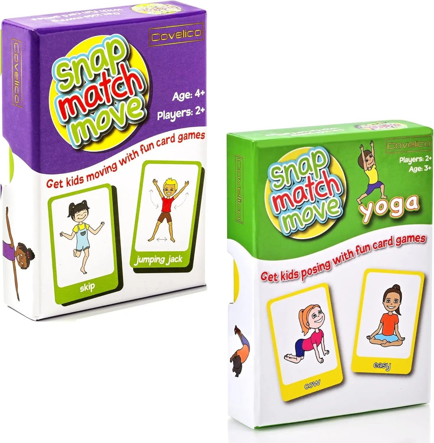 Exercise Card Games for Kids & Yoga Cards for Kids - Play Memory Game, Snap, Go Fish - Fun Kids Exercise Equipment and Kids Workout Equipment, Indoor & Outdoor Toys