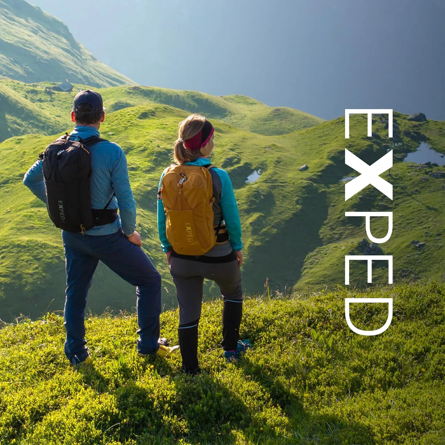 Exped Skyline 30 Liter Backpack - Lightweight Daypack Used for Demanding Hikes, and Multi-Day Hut Tours, Rain Cover, Storage and Bladder Compartment, Short/Medium, Gold