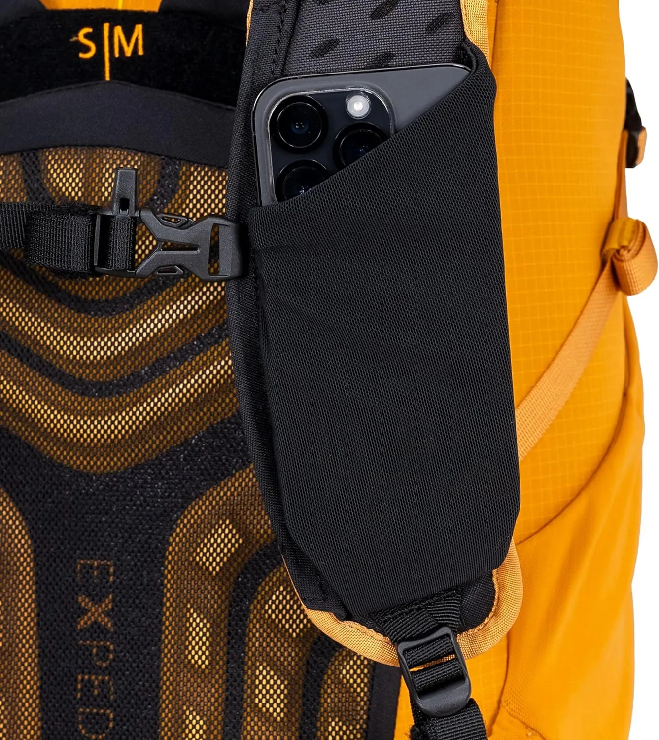 Exped Skyline 30 Liter Backpack - Lightweight Daypack Used for Demanding Hikes, and Multi-Day Hut Tours, Rain Cover, Storage and Bladder Compartment, Short/Medium, Gold