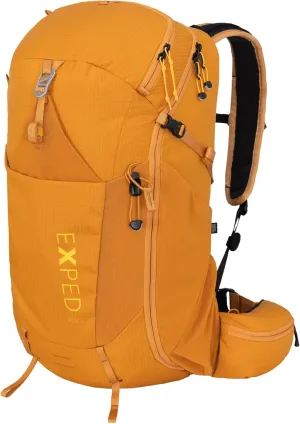 Exped Skyline 30 Liter Backpack - Lightweight Daypack Used for Demanding Hikes, and Multi-Day Hut Tours, Rain Cover, Storage and Bladder Compartment, Short/Medium, Gold