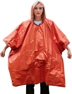 Fay Bless 5PCS Survival Rain Poncho Retains 90% Body Heat, Durable, Waterproof Emergency Gear for Camping, Survival Kits