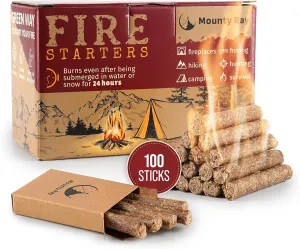 Fire Starters for Campfires - 100 pcs - Waterproof Fire Starter Sticks for Emergency Survival Kit Camping Outdoor Kitchen Indoor Fireplace Bonfire
