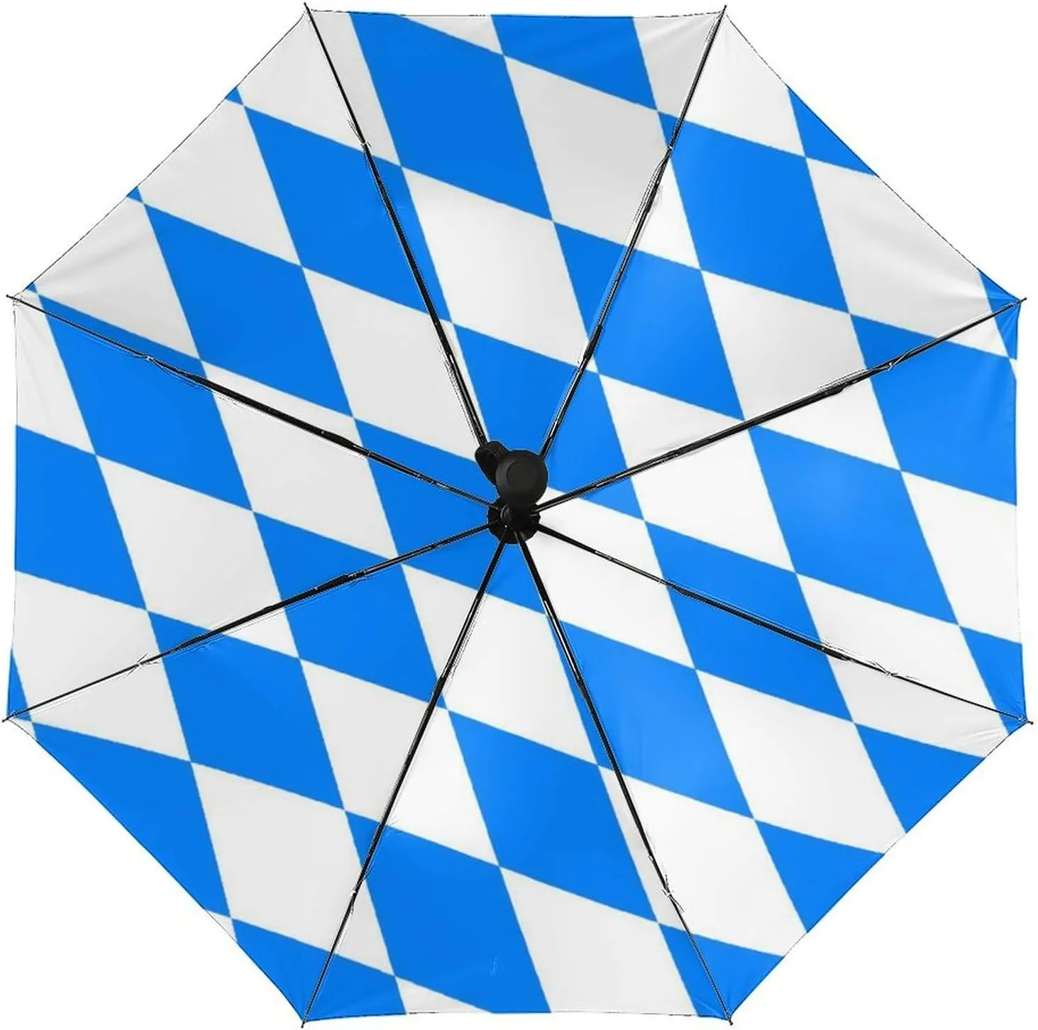Flag-of-Bavaria Travel Umbrella Windproof 3 Folding Compact Umbrella for Rain Auto Open Close for Men Women