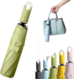 FOIVOS Three-Fold Self Opening And Retracting Umbrella With Buckle, Automatic Open Close Small Folding Umbrella, Portable UV Sun Umbrella Compact Folding Travel Umbrella