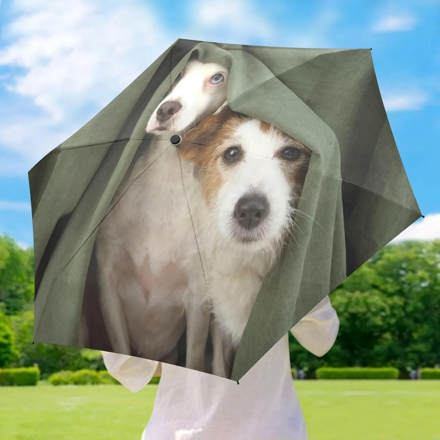 French Bulldog Dog Mushroom Umbrellas for Rain Autumn Forest Travel Umbrella Windproof Small Folding Umbrella Mini Compact Umbrella for Purse Lightweight Pocket for women
