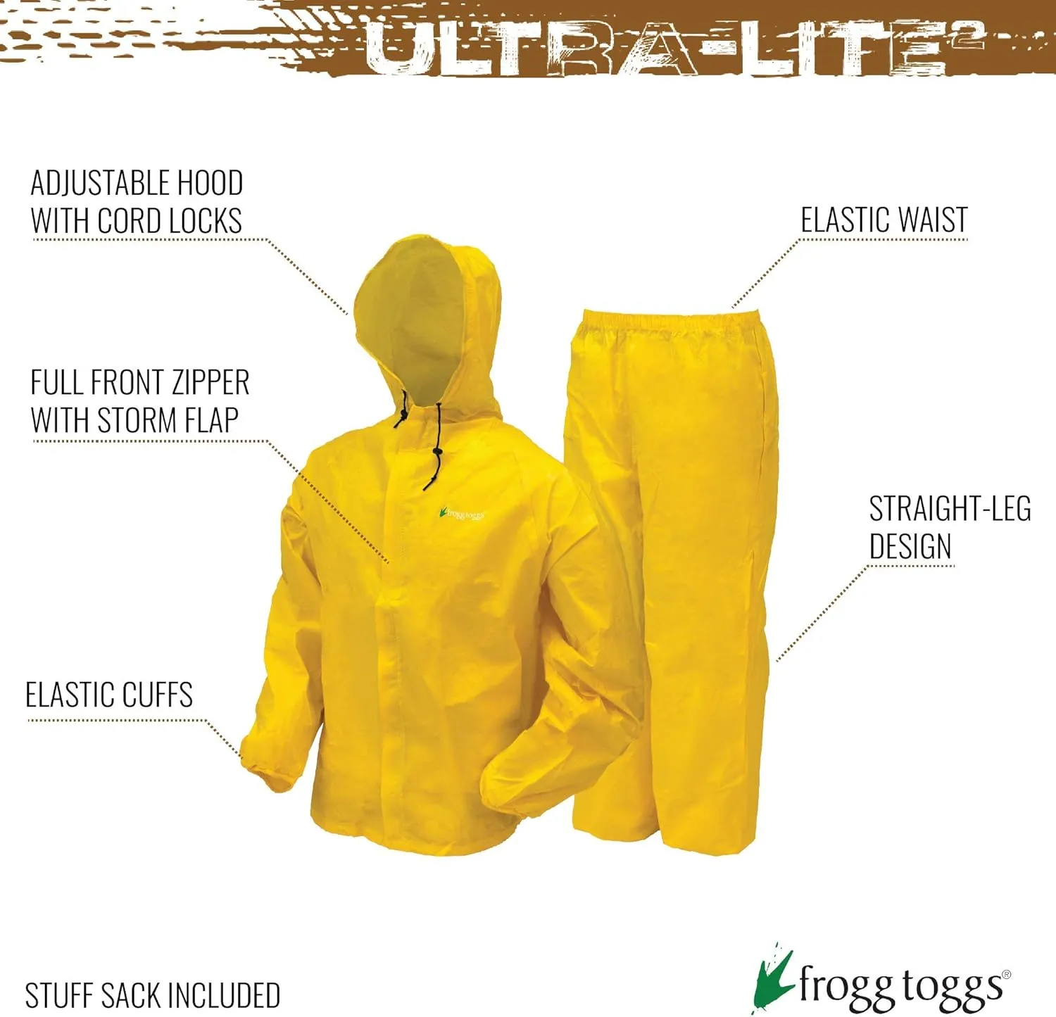 FROGG TOGGS Men's Ultra-lite2 Waterproof Breathable Protective Rain Suit
