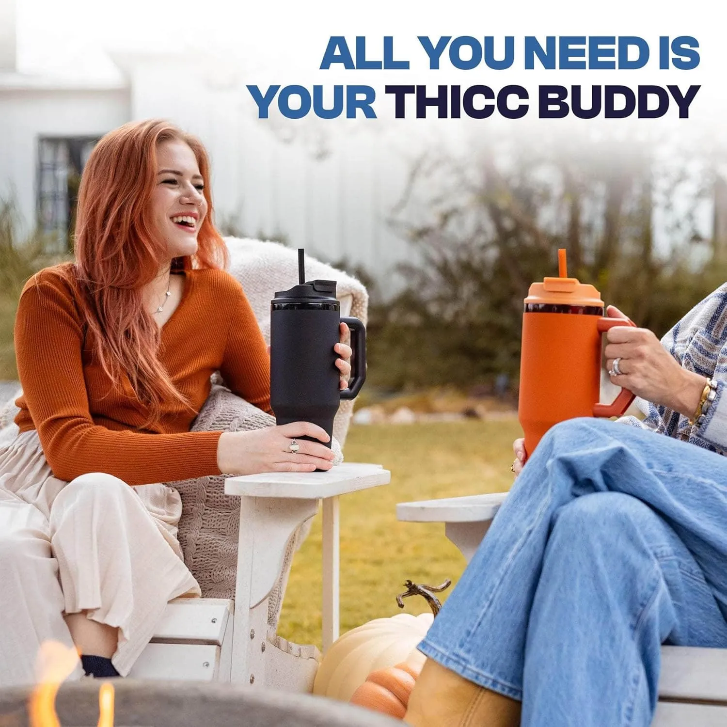 Frost Buddy Thicc Buddy - 30 oz Stainless Steel Vacuum Insulated Tumbler with Lid and Straw for Water - Travel Mug Cupholder Friendly - Gifts for Women Men Him Her (Beige Checkered)