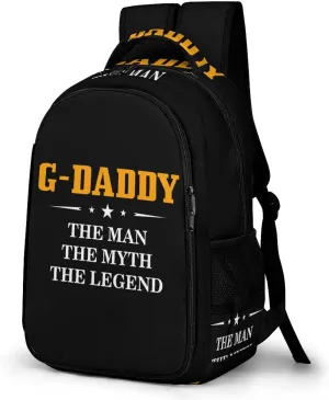 G-Daddy The Man The Myth The Legend Casual Backpack Fashion Travel Hiking Laptop Bag Work Picnic Camping Beach