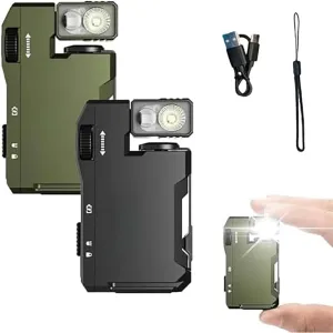 G5 Premium Pocket-Sized Mini Rgb Flashlight, Portable Small Compact Keychain Lamp 400lm Brightness Rechargeable Mini Flashlight with 180 Degree Swivel Head for Gear Bag, Repairs, Backpacking(Black Gre