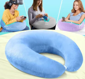 Gaming Pillow Arm Support Pillow for Bed & Sofa: Ergonomic U-Shaped Lap Pillow with Elbow Rest for Adults & Kids - Reduces Arm Pain & Fatigue During Gaming, Reading, Working & Crocheting
