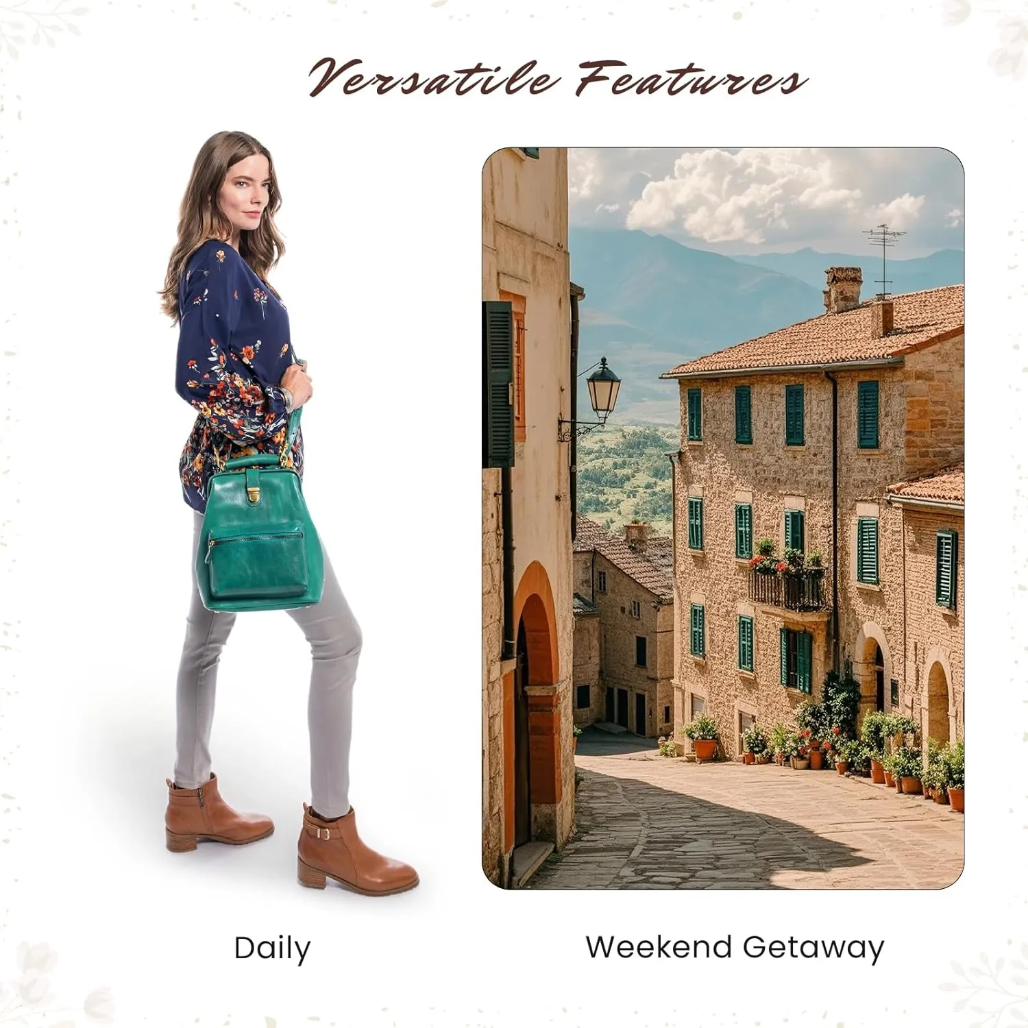 Genuine Leather Backpack Purse for Women Casual Daypack Small Business Casual Fashion Backpack for Women (Aqua)