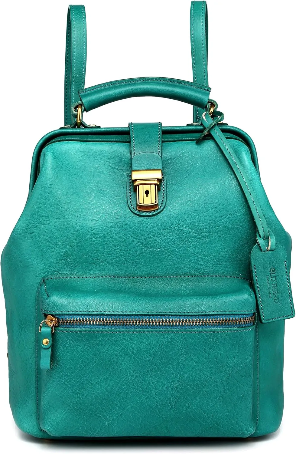 Genuine Leather Backpack Purse for Women Casual Daypack Small Business Casual Fashion Backpack for Women (Aqua)