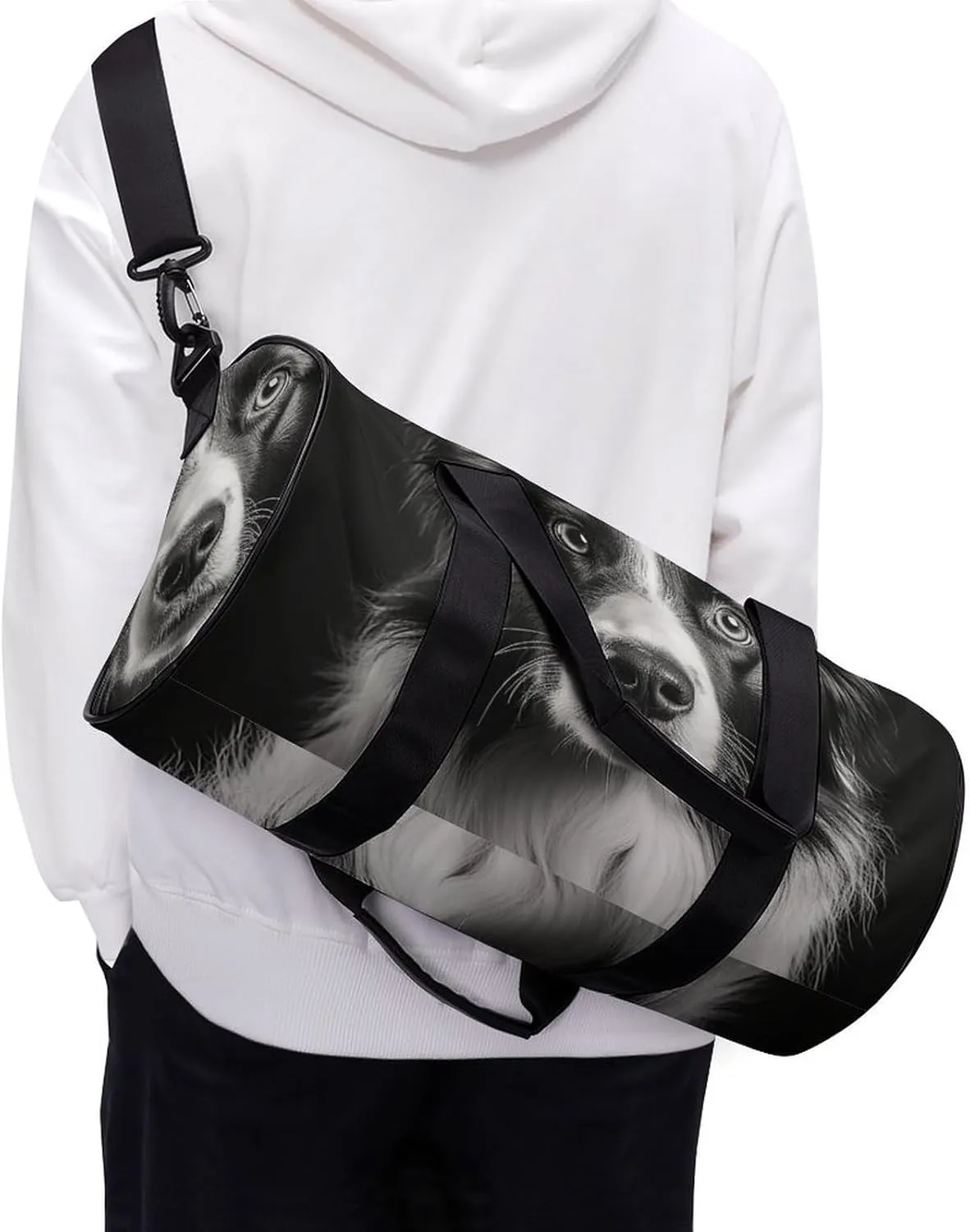 Gym Bag A Photo of A Dog Duffel Bag for Men Women Overnight Bag with Shoe Compartment Workout Bags