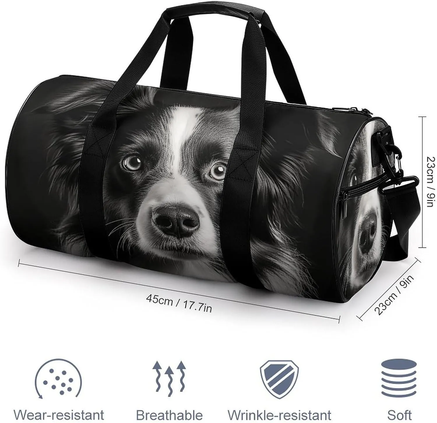Gym Bag A Photo of A Dog Duffel Bag for Men Women Overnight Bag with Shoe Compartment Workout Bags