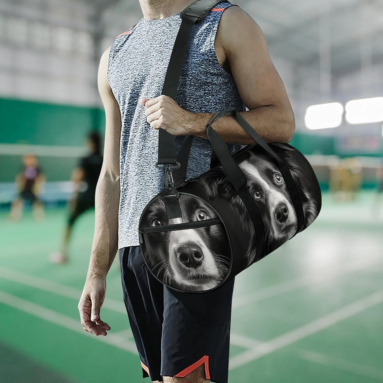 Gym Bag A Photo of A Dog Duffel Bag for Men Women Overnight Bag with Shoe Compartment Workout Bags