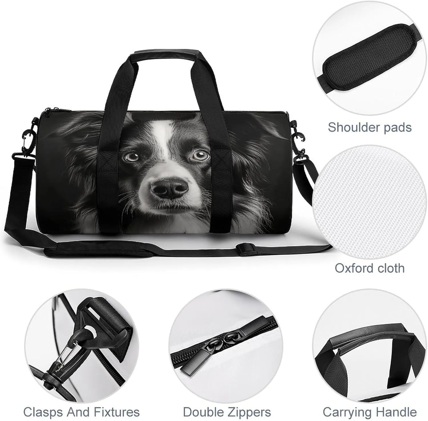 Gym Bag A Photo of A Dog Duffel Bag for Men Women Overnight Bag with Shoe Compartment Workout Bags