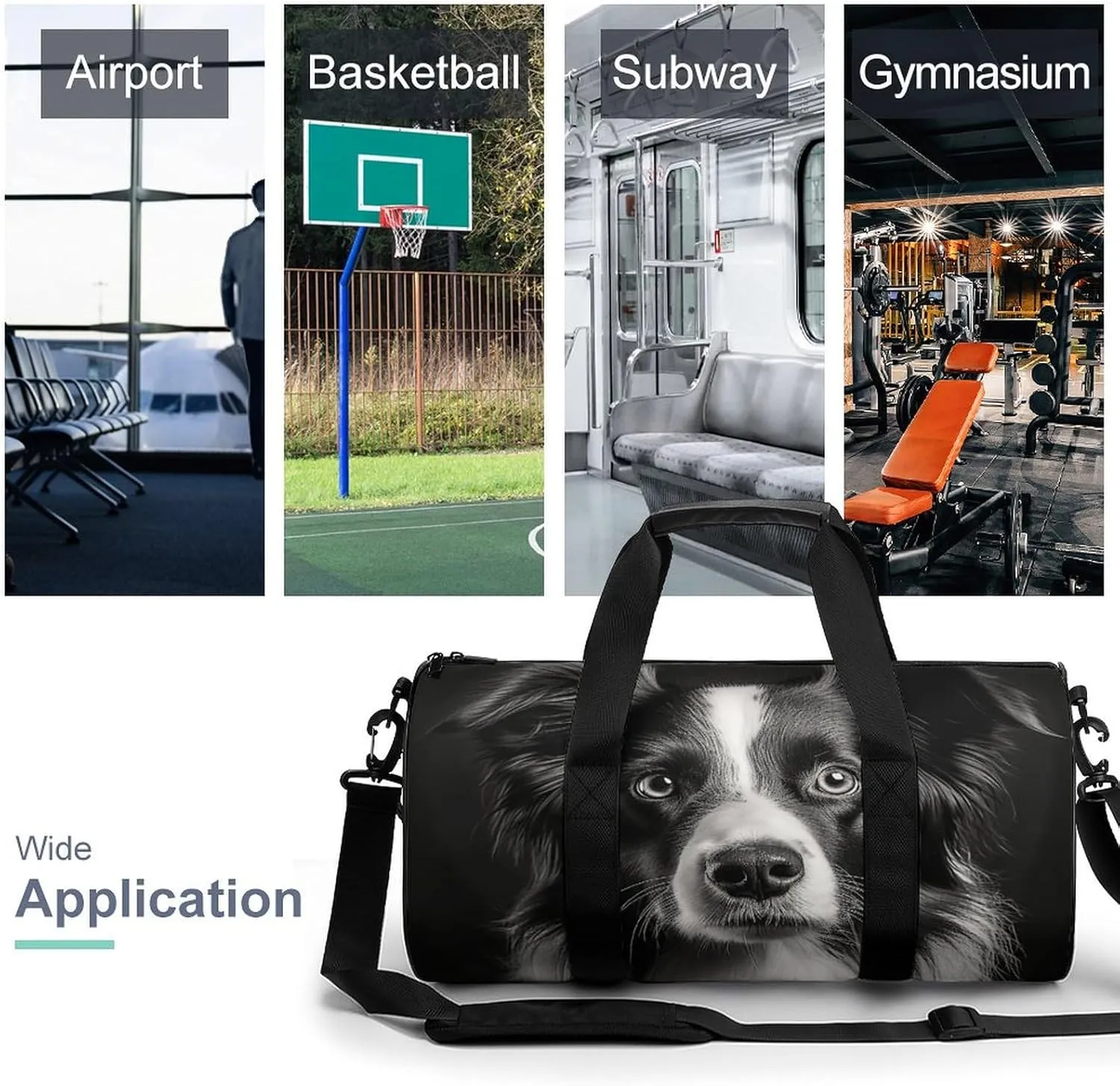 Gym Bag A Photo of A Dog Duffel Bag for Men Women Overnight Bag with Shoe Compartment Workout Bags