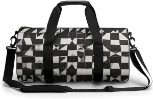 Gym Bags for Men Women Black And White Duffle Bag Travel Overnight Bag with Shoe Compartment Tote Bags