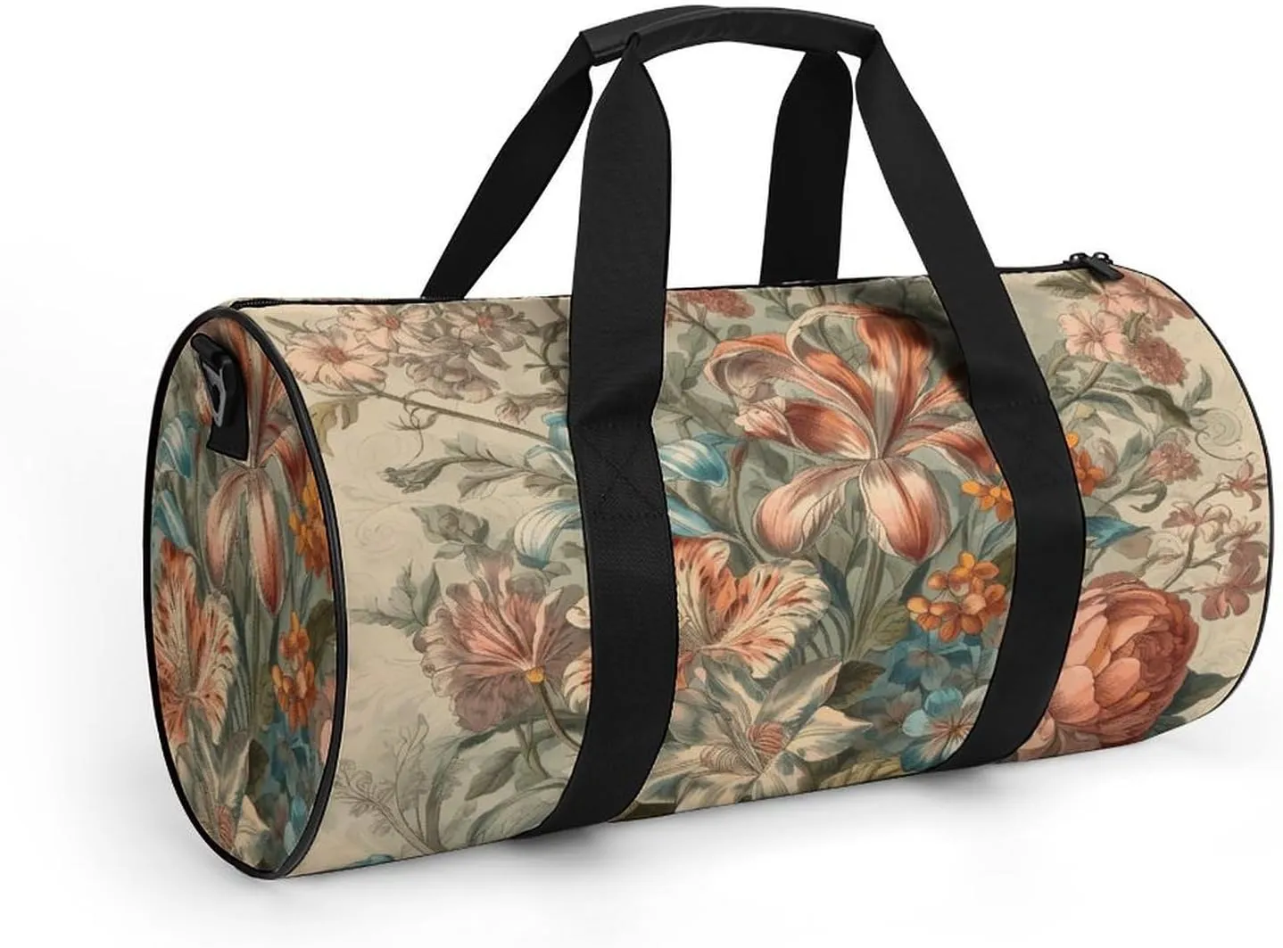 Gym Bags for Men Women Decorative Flowers Duffle Bag Travel Overnight Bag with Shoe Compartment Tote Bags