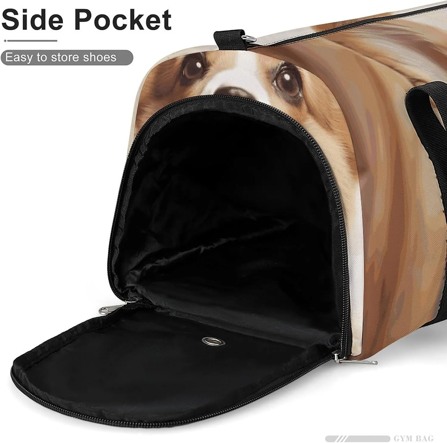 Gym Bags Small Cute Corgi Duffel Bag Overnight Bag with Shoe Compartment Carryon Bag for Men Women