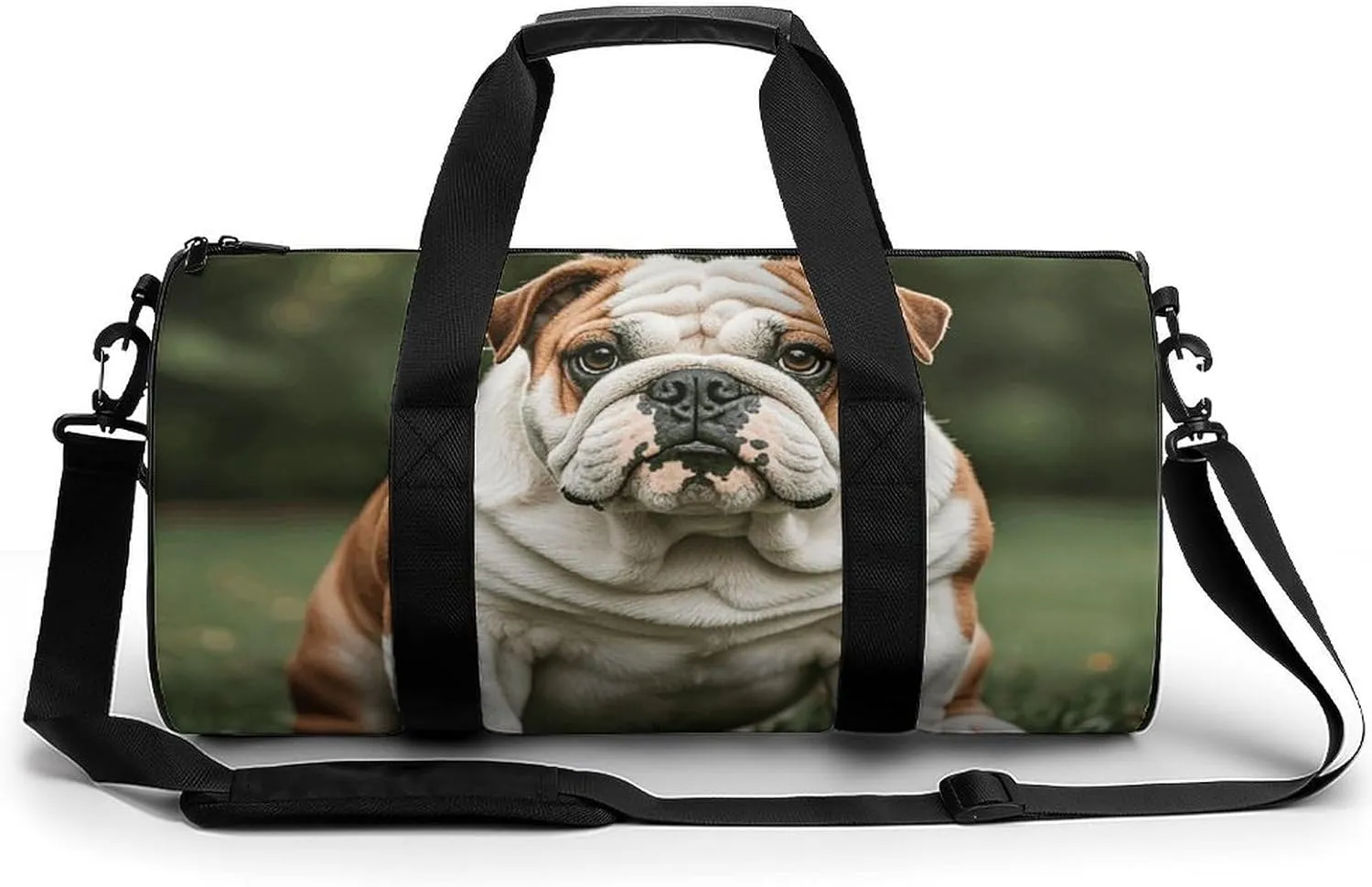 Gym Bags Small Cute English Bulldog Duffel Bag Overnight Bag with Shoe Compartment Carryon Bag for Men Women