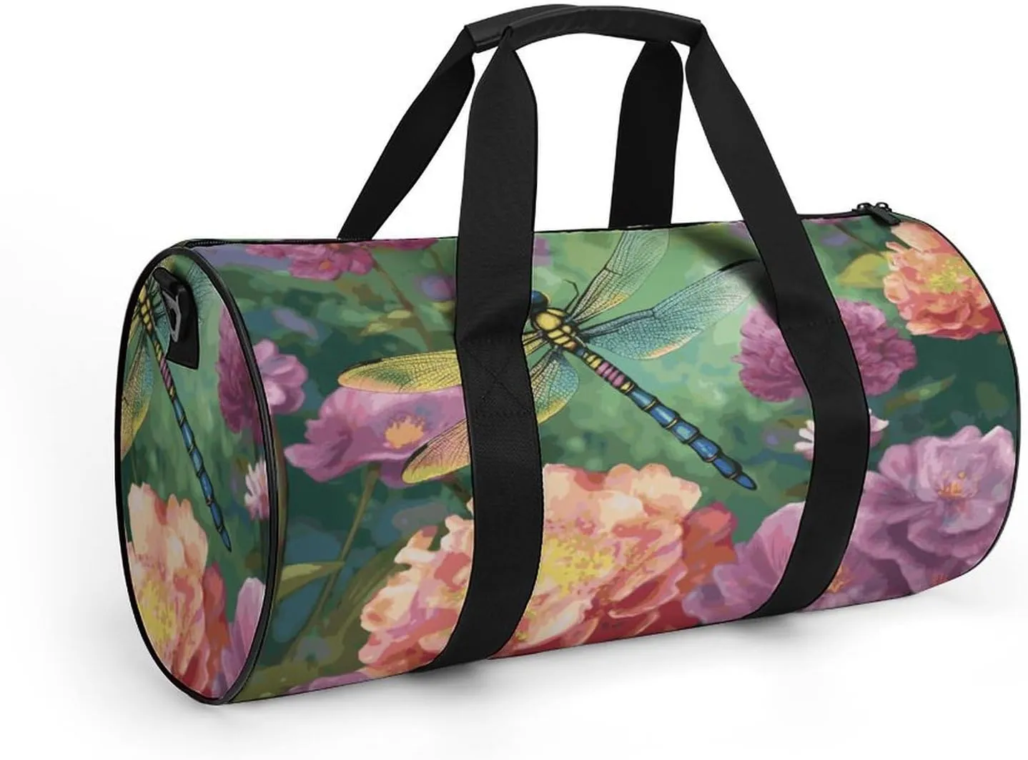 Gym Bags Small Dragonfly Garden Spring Duffel Bag Overnight Bag with Shoe Compartment Carryon Bag for Men Women