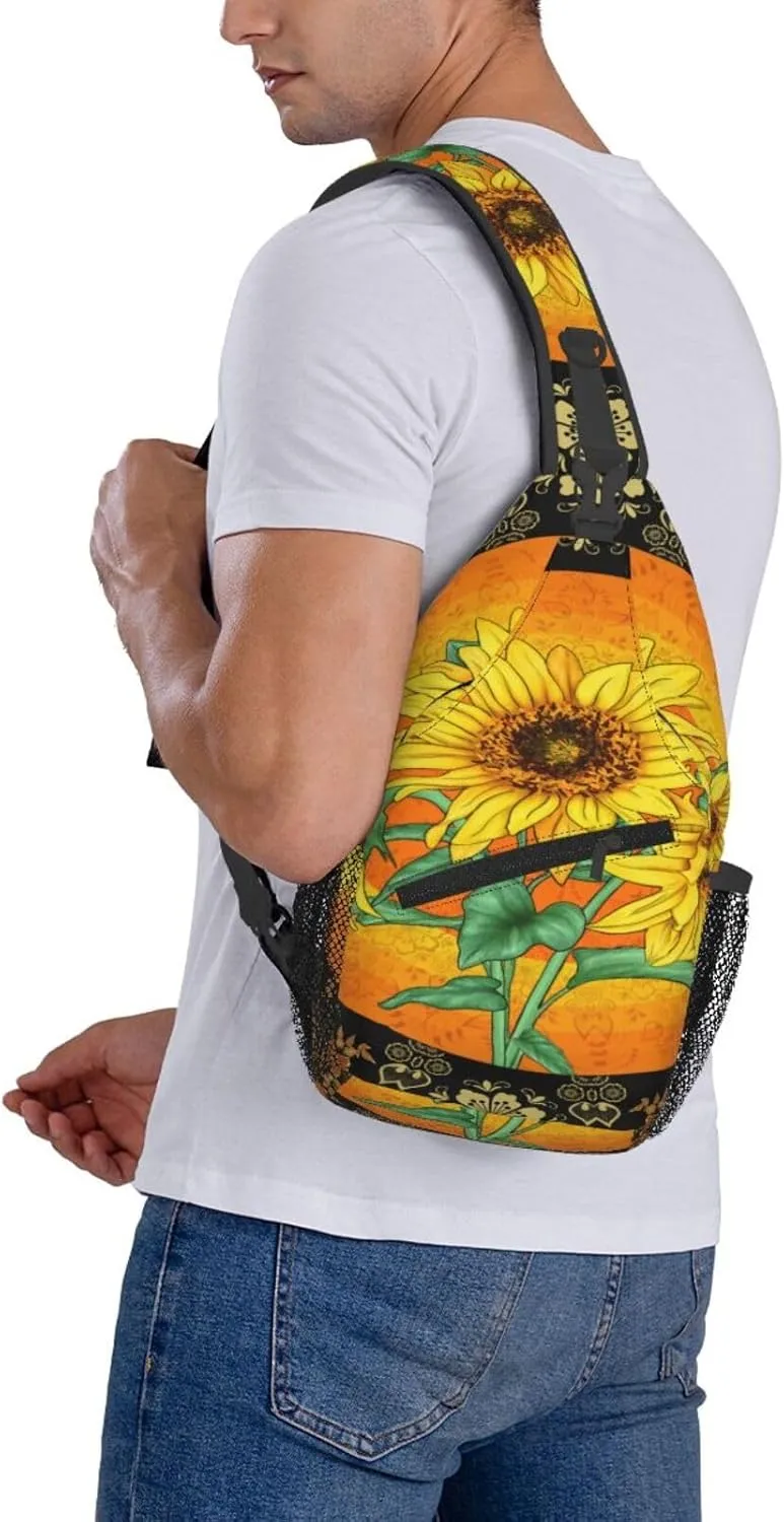 Halloween Gothic Bats Sling Bag Casual Chest Bags Adjustable Crossbody Bag Shoulder Backpack For Travel Hiking