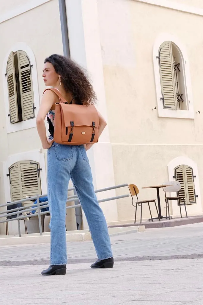 Happy Tangerine Orange Large 'Jaffa' Backpack/Side Bag
