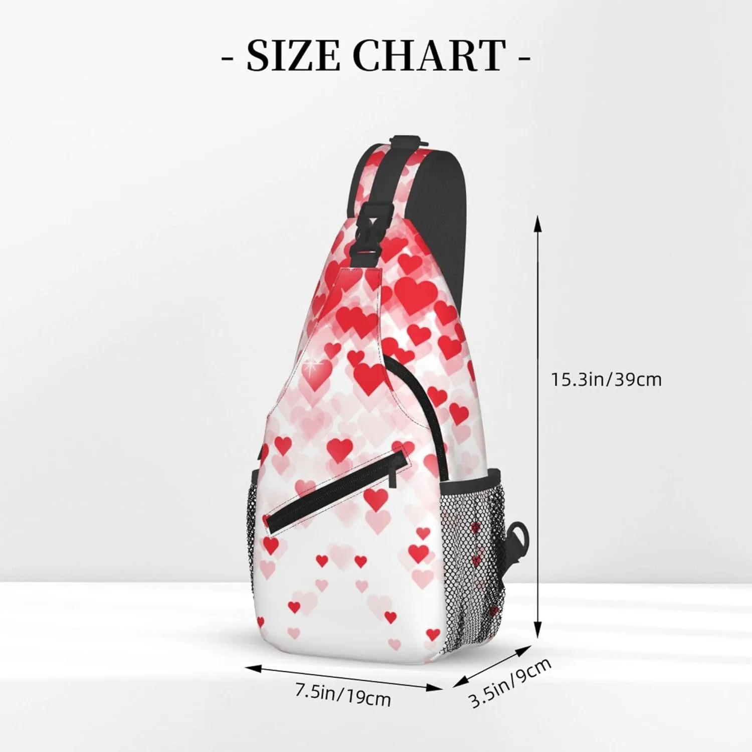 Happy Valentine Day Sling Backpack Crossbody Bag, Chest Bag Daypack for Outdoors Hiking Traveling