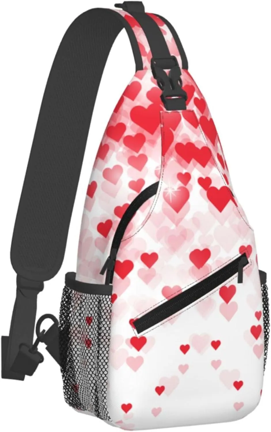 Happy Valentine Day Sling Backpack Crossbody Bag, Chest Bag Daypack for Outdoors Hiking Traveling