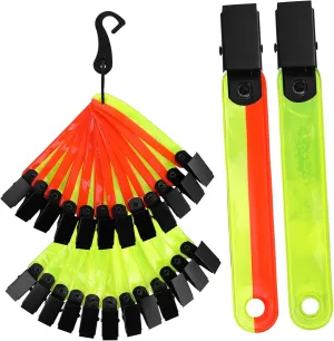 High Visibility Reflective Trail Markers 24pcs Clips Straps for Hiking Camping Hunting Night Running Safety