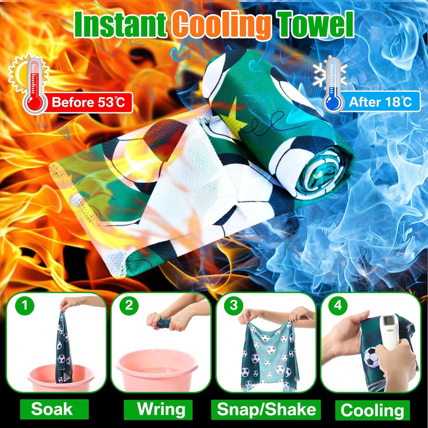 Hosuly Cooling Towel Bulk Ice Towel Chilly Breathable Polyester Soft Sport for Neck Yoga Athletes Gym Workout Camping Fitness Running 32 x 12 Inch