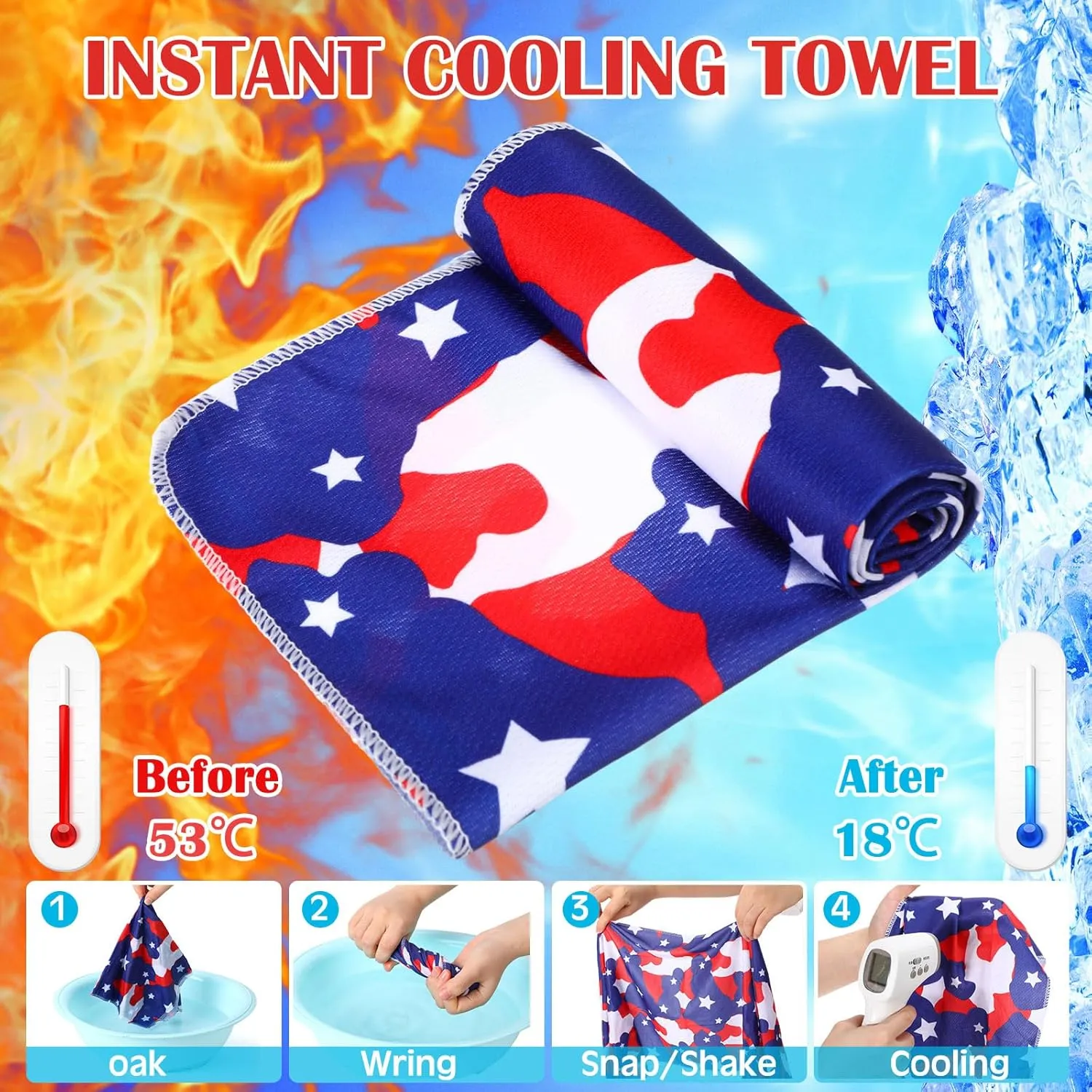 Hosuly Cooling Towel Bulk Ice Towel Chilly Breathable Polyester Soft Sport for Neck Yoga Athletes Gym Workout Camping Fitness Running 32 x 12 Inch