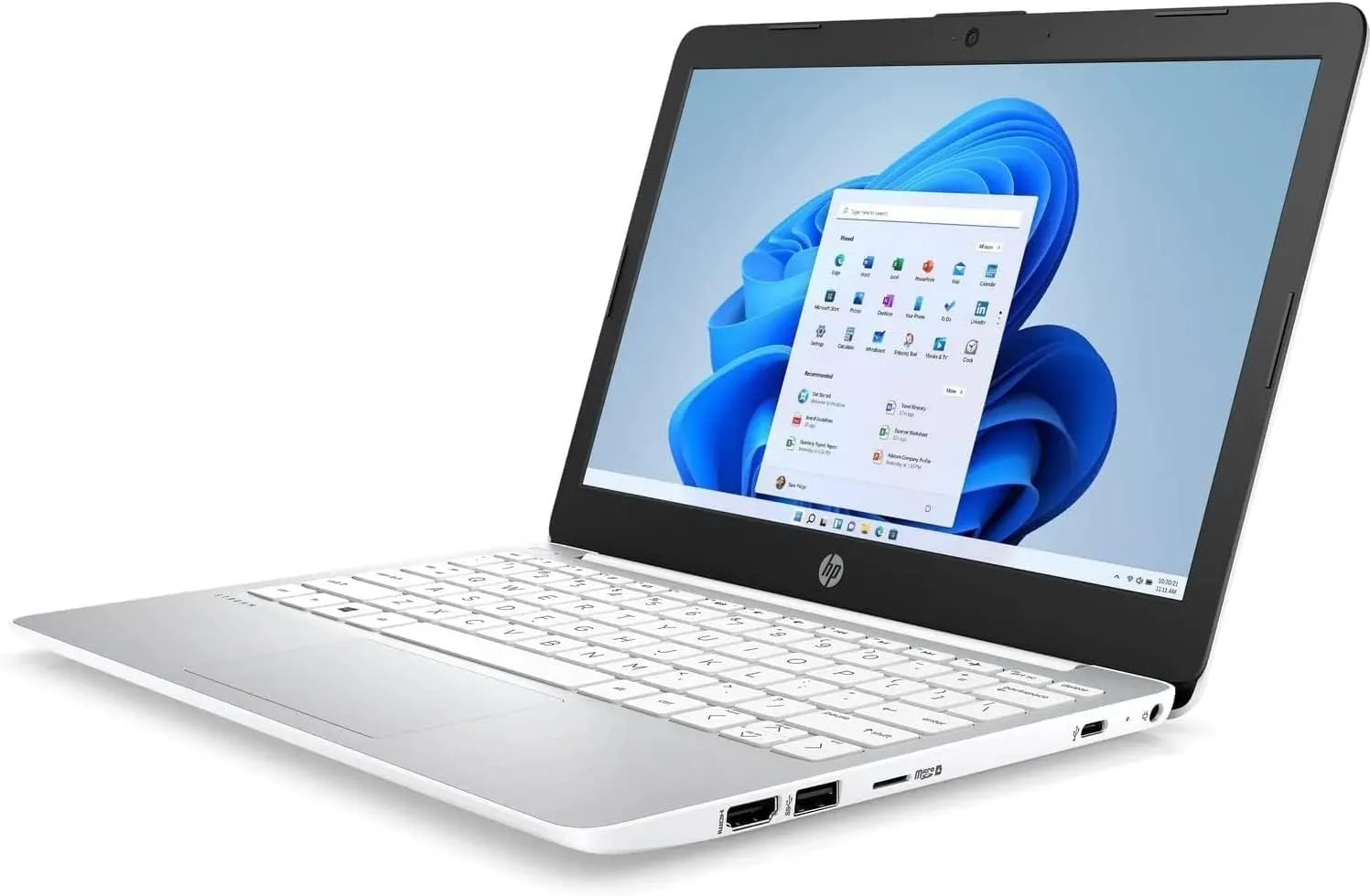 HP Stream Laptop 11-AK0053DX 11-Inch Intel Celeron N4120, Intel UHD Graphics 600, 4GB RAM, 64GB eMMC, Windows 11 Home in S mode, Diamond White (Renewed)