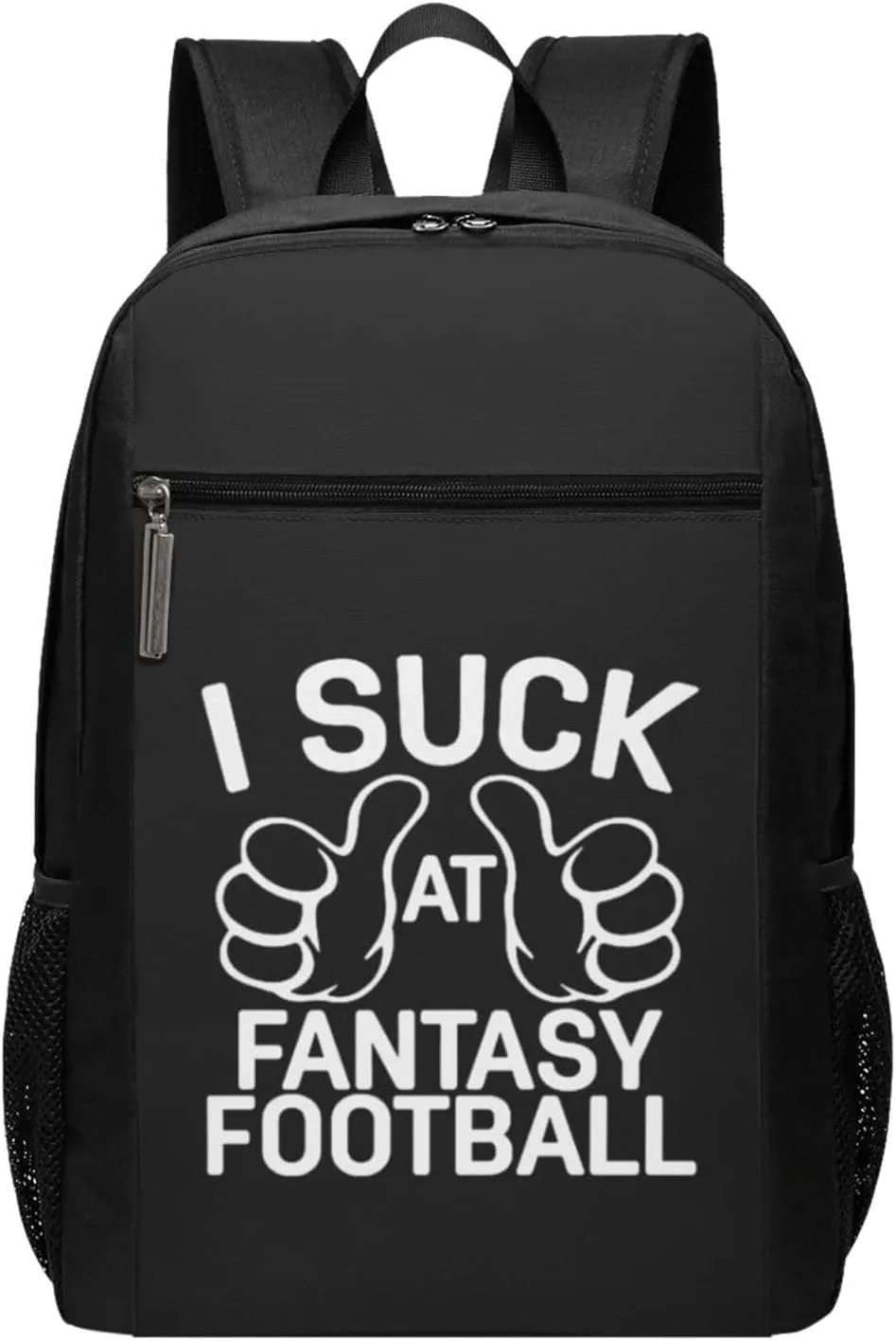 I Suck at Fantasy Football Travel Laptop Backpack, Business Anti Theft Slim Sturdy Laptops Backpacks, College Computer Bag Gift for Men & Women Fits 17 Inch Notebook,Black