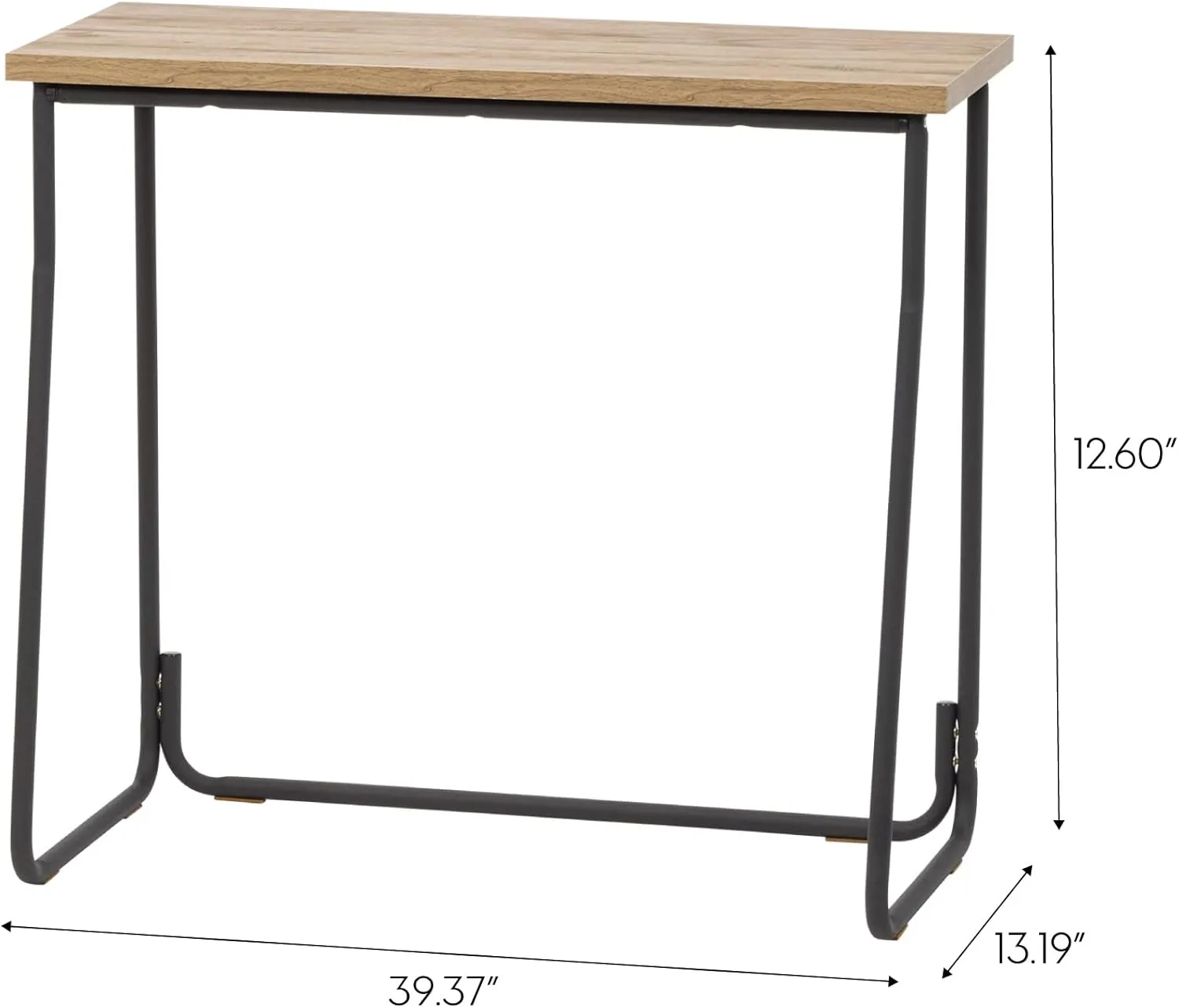 IRIS USA Computer Desk, 31" L x 15" W Slim Rustic Industrial Table with Matte Black Steel Frame and Heavy Duty Wooden Tabletop, Small Office Desk, Portable Computer Desk, Laptop Stand for Small Space