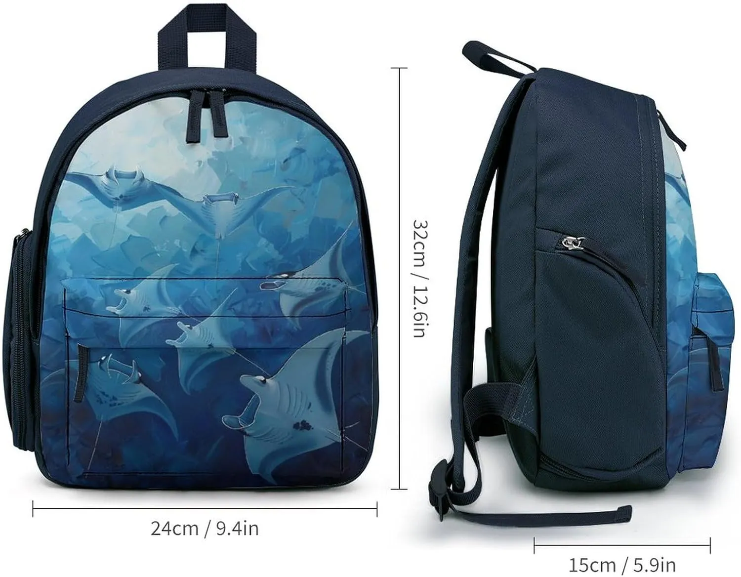 Island-Indonesia Manta Rays Travel Laptop Backpack for Men Women Lightweight Shoulder Bag Work Bag Daypack