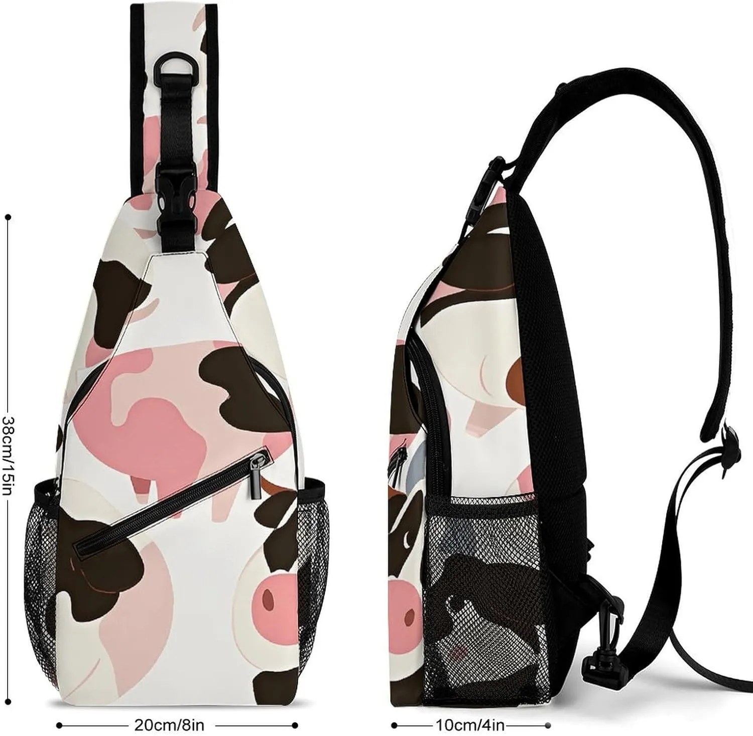 Japanese Sushi Shrimp Sling Bag Lightweight Crossbody Chest Pack Travel Shoulder Bag with Adjustable Strap