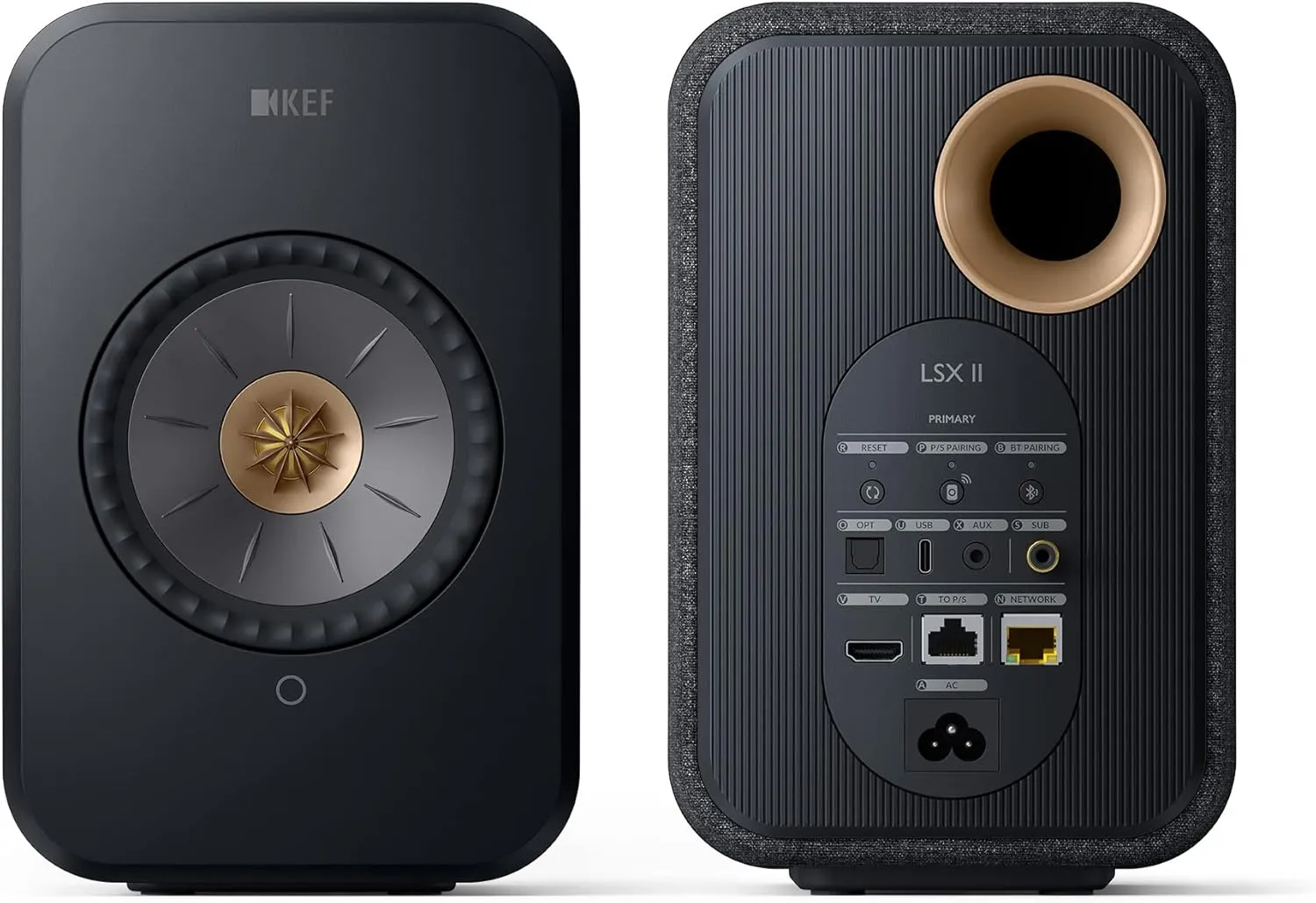 KEF LSX II Wireless HiFi Speaker System (Carbon Black)