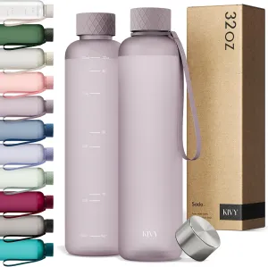 KIVY Slim Water Bottle 32oz [Lightweight & Shatterproof] - Reusable Tritan Water Bottle - Leak Proof Bottle for Women & Men - No Spill - Dishwasher Safe Water Bottle BPA Free