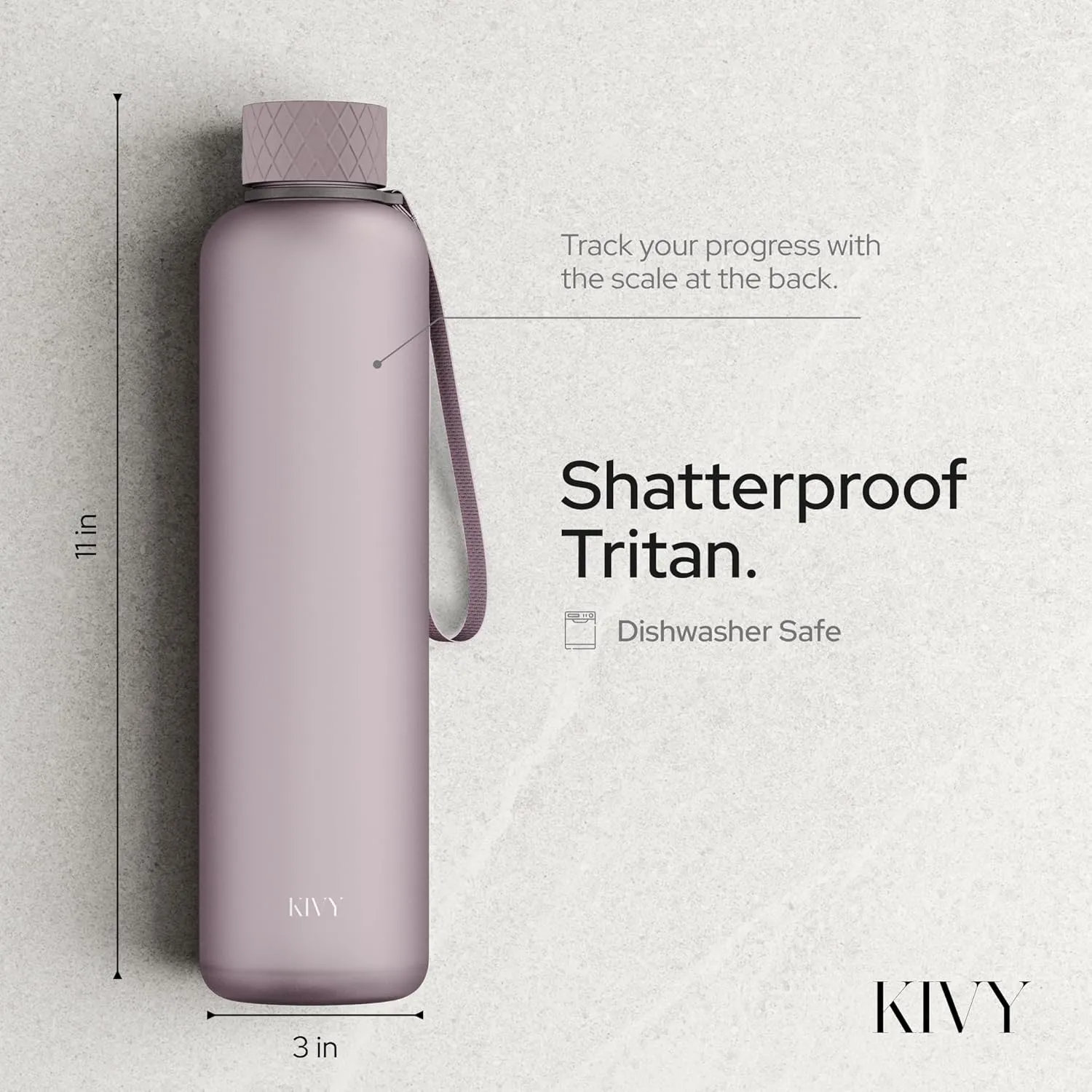 KIVY Slim Water Bottle 32oz [Lightweight & Shatterproof] - Reusable Tritan Water Bottle - Leak Proof Bottle for Women & Men - No Spill - Dishwasher Safe Water Bottle BPA Free