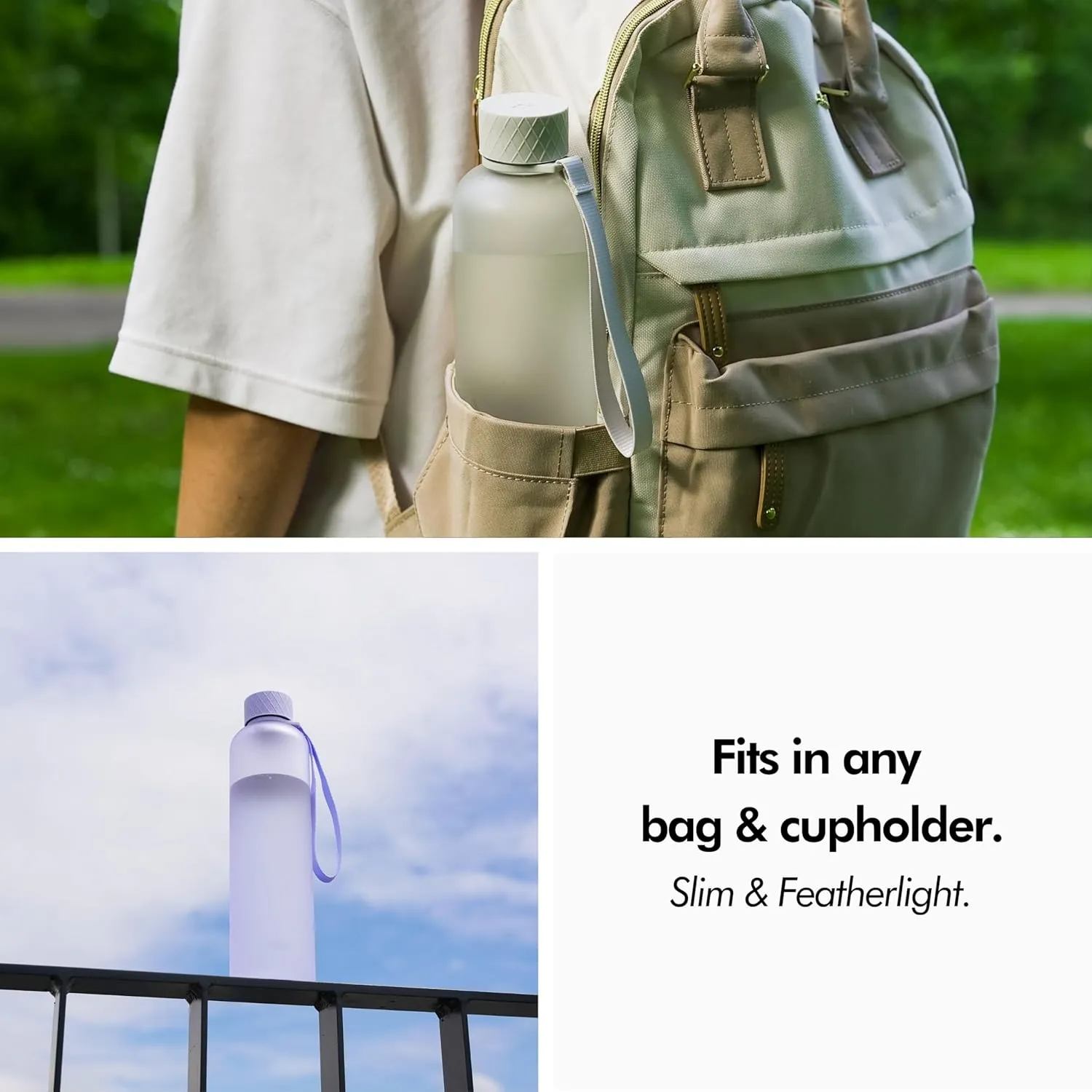 KIVY Slim Water Bottle 32oz [Lightweight & Shatterproof] - Reusable Tritan Water Bottle - Leak Proof Water Bottle for Women & Men - No Spill Drinking Bottle - Dishwasher Safe - BPA Free