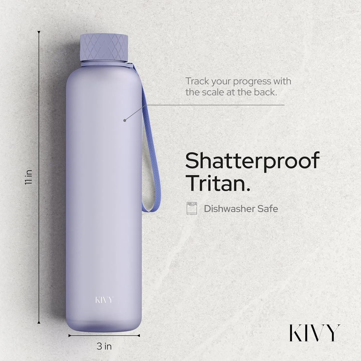 KIVY Slim Water Bottle 32oz [Lightweight & Shatterproof] - Reusable Tritan Water Bottle - Leak Proof Water Bottle for Women & Men - No Spill Drinking Bottle - Dishwasher Safe - BPA Free