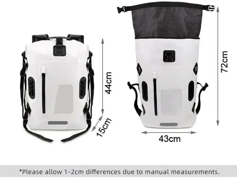 KOSTEN Backpack Pvc Waterproof Bag Swimming Backpack Large Capacity River Trekking Shoulder Backpacks-30L Army Green